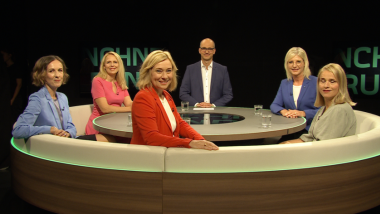 Julika Sandt (2. von links) in der „Münchner Runde“ des BR. Bildnachweis: BR/Münchner Runde